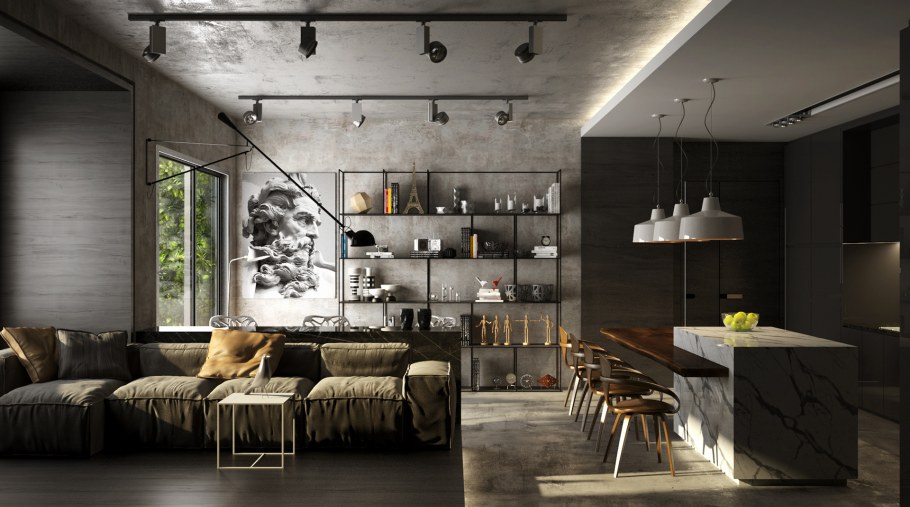 Лофт в серых тонах