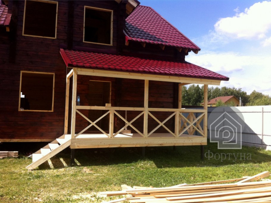 Каркас террасы из бруса 150х150