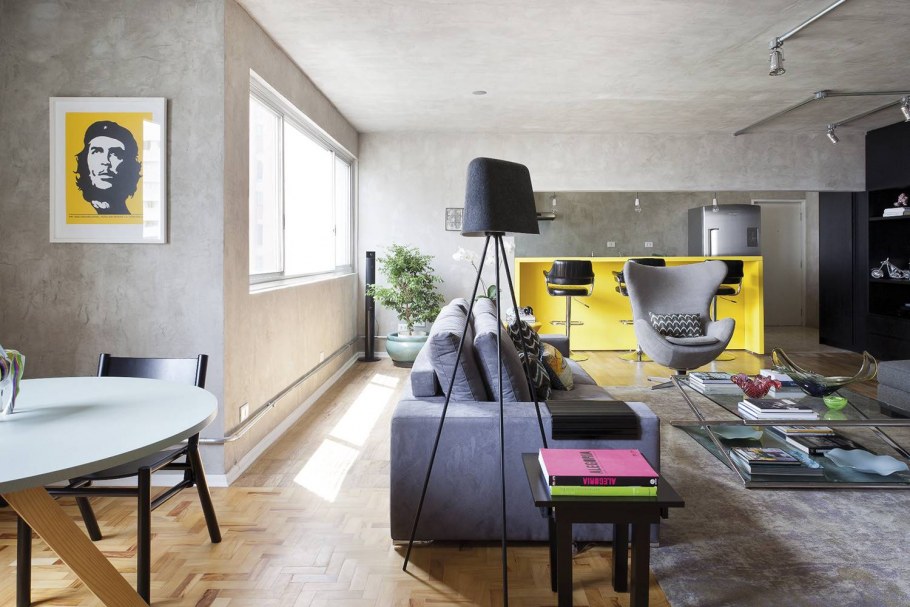 Крашеный бетонный потолок