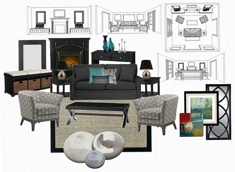 Коллаж интерьера