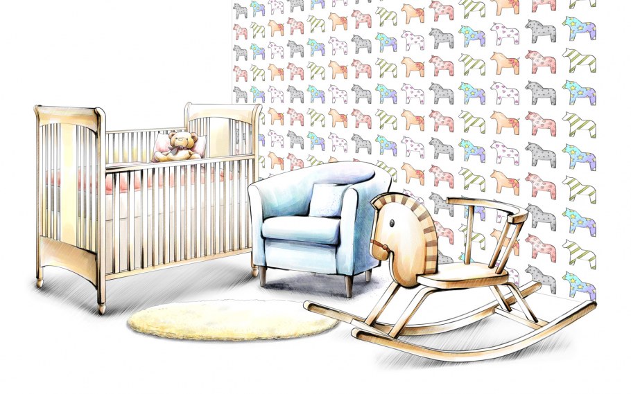 Мебель для комнаты на белом фоне