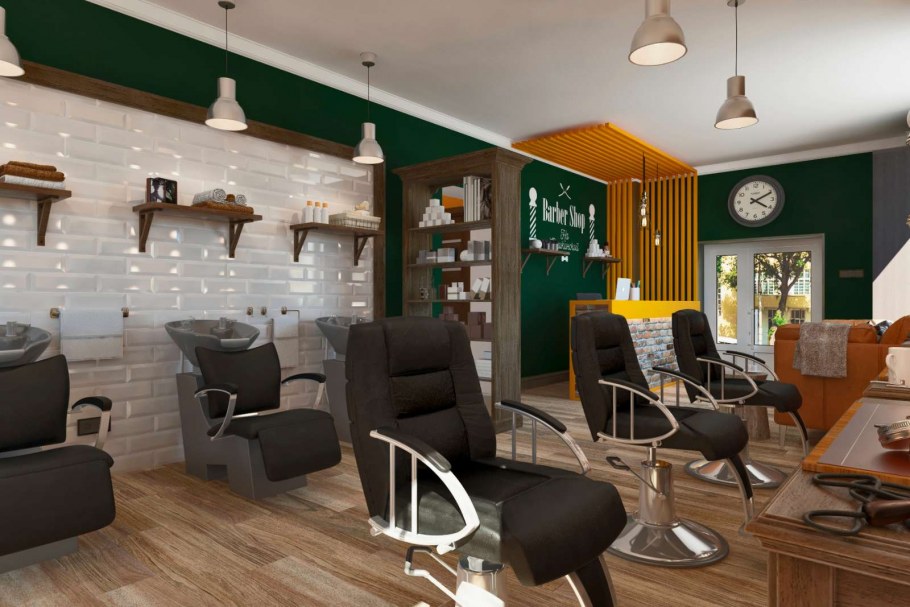 Рабочий зал парикмахерской