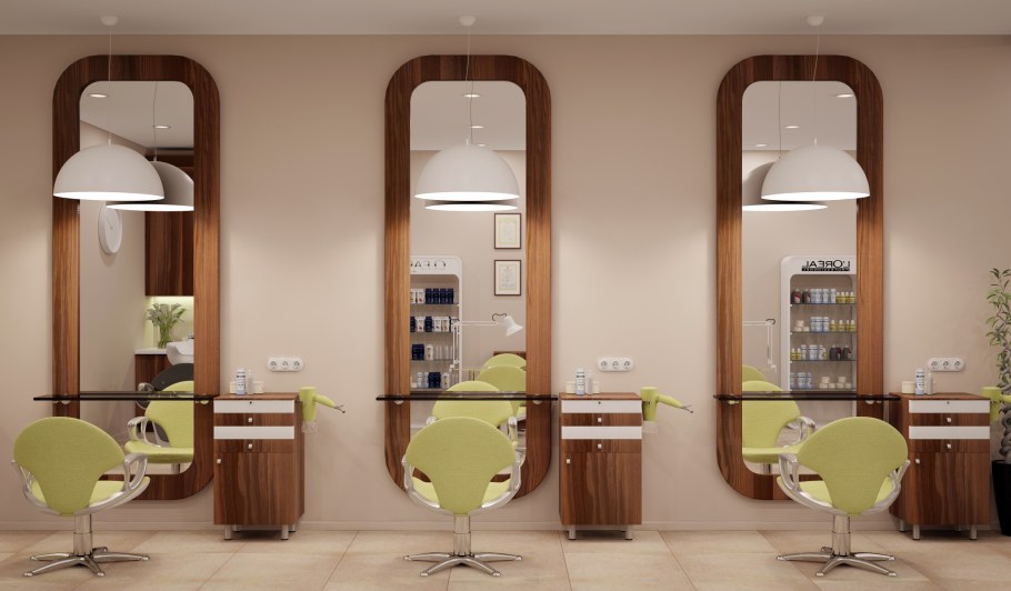 Интерьер парикмахерской эконом класса