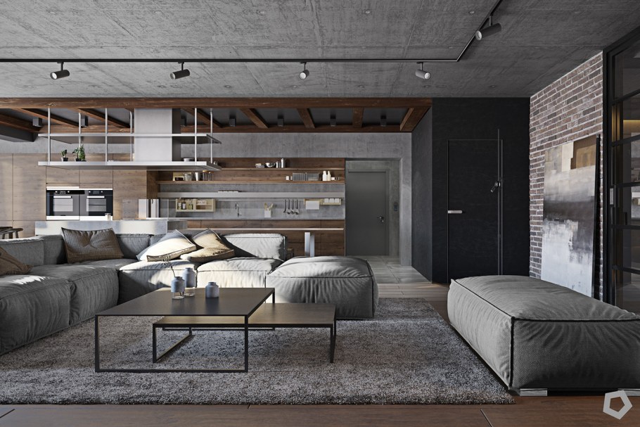 Лофт комната скетчап