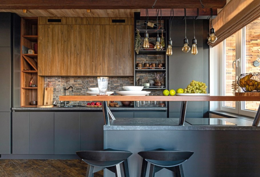 Кухня икеа в стиле лофт