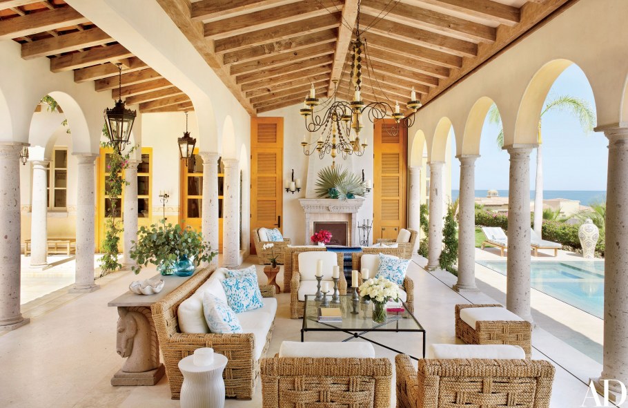 Вилла дом Средиземноморский стиль интерьера