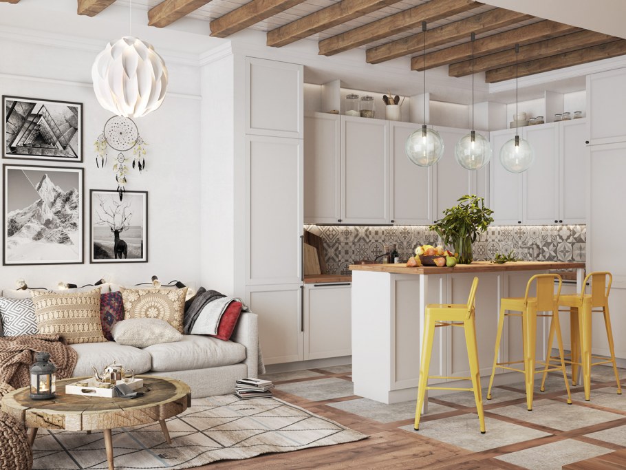 Стиль бохо в интерьере светлый