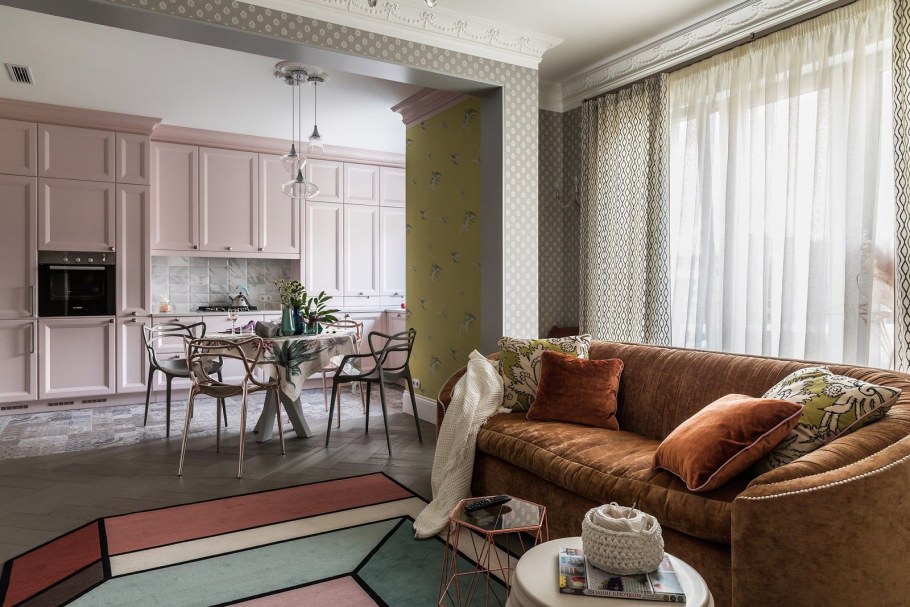 Кухня-гостиная с выступом