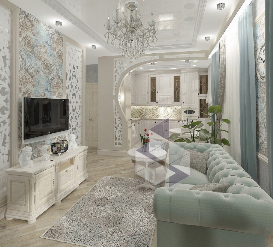 Интерьер гостиной 20кв в классическом стиле