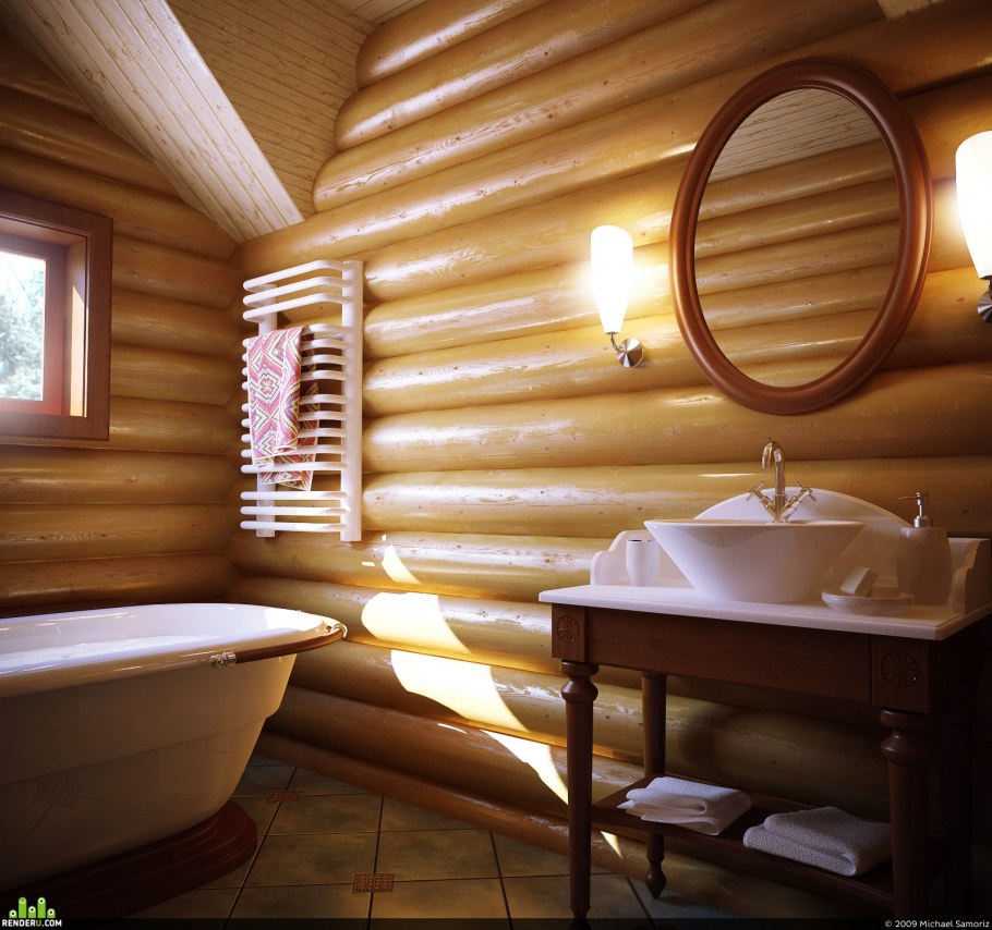 Классический интерьер в деревянном доме