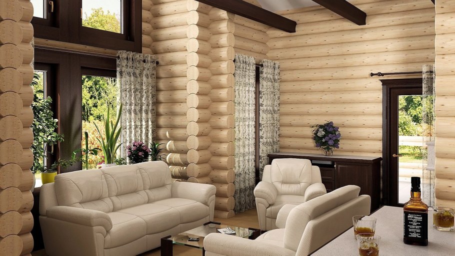 Интерьер деревянного дома