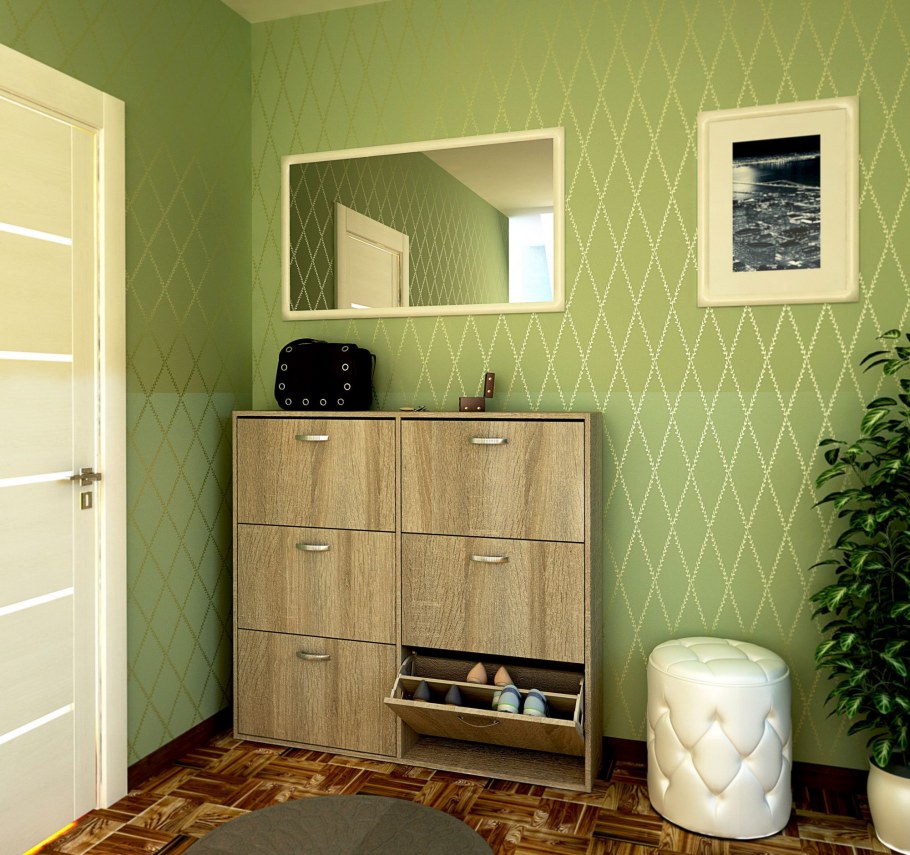 Прихожая в зеленом цвете