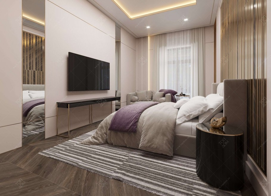 Тумба под телевизор в современном стиле в спальню