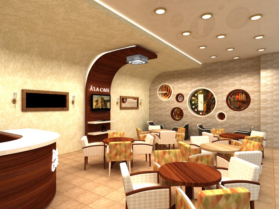 Интерьер небольшого кафе