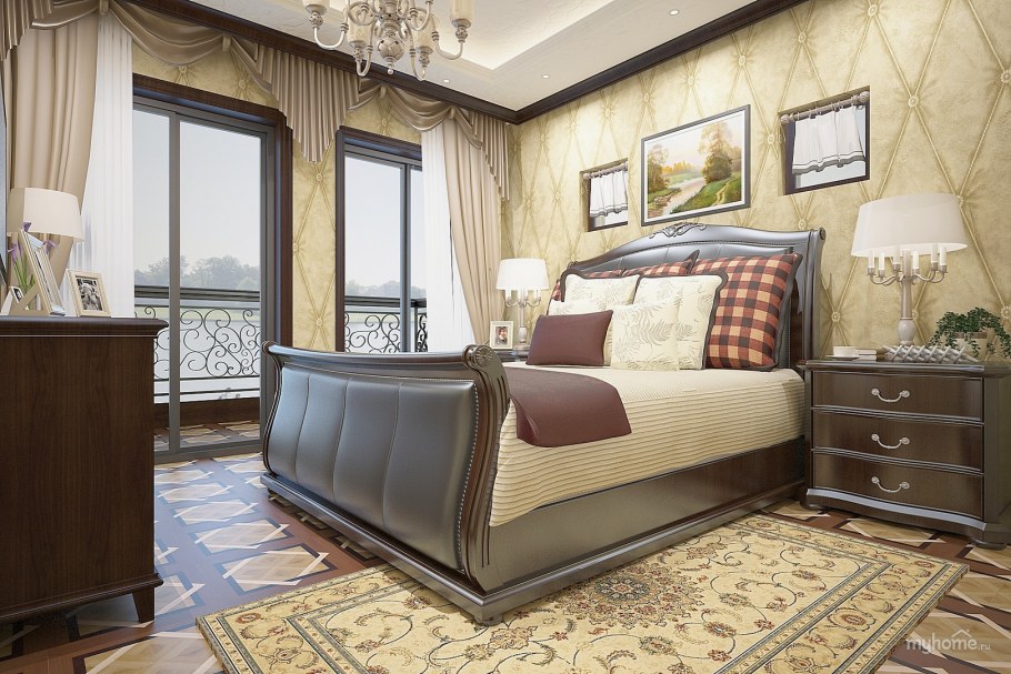 Интерьер спальни для молодой пары