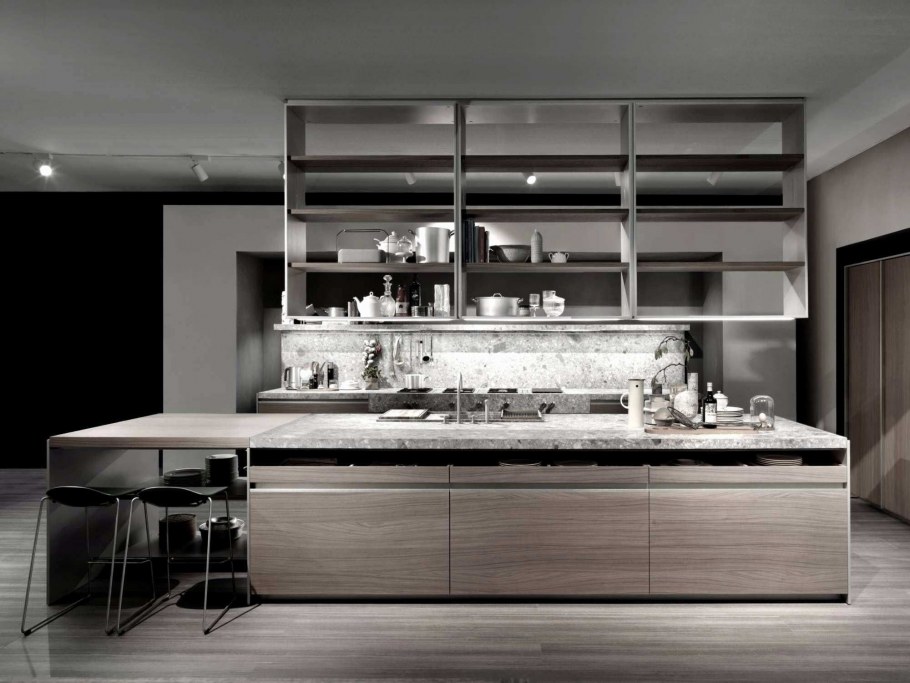 Современные кухни со стеклянными фасадами