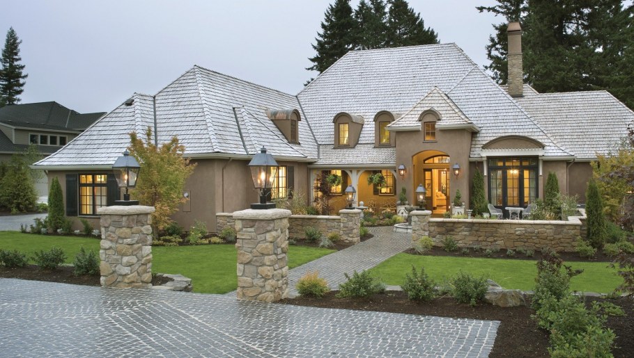 Фасады одноэтажных домов в стиле Кантри