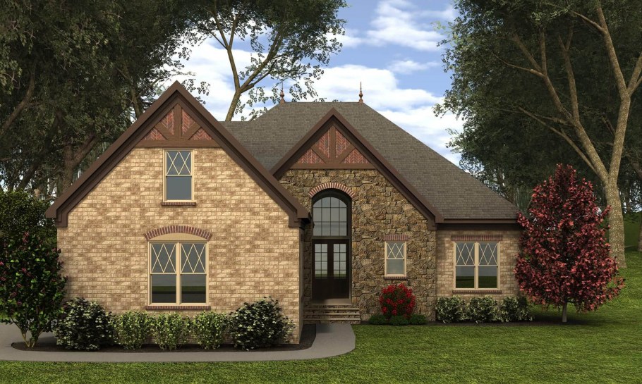 Одноэтажный дом в английском стиле