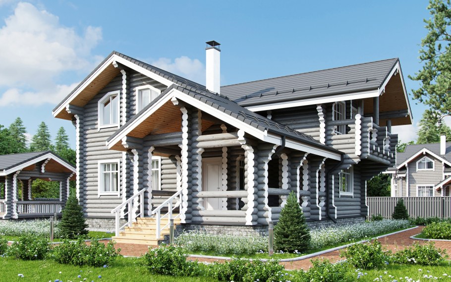 Деревянный дом из бревна