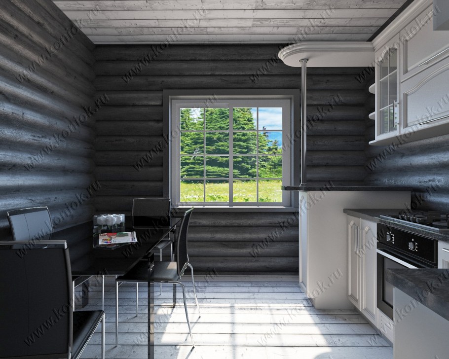 Коричневый деревянный дом