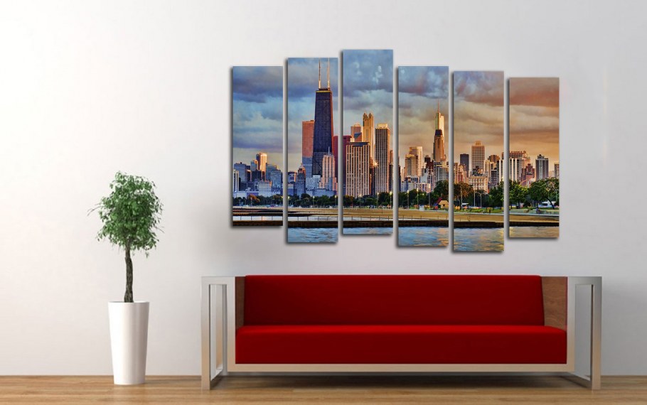 Картина абстракция маки модульная