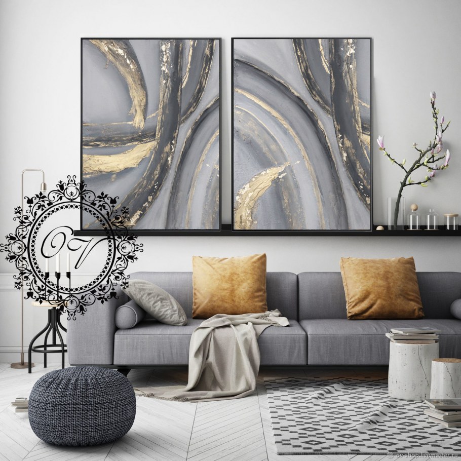 Полиптих картины абстракция