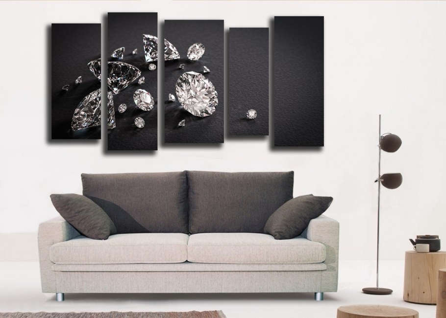 Модульная картина розовая крапинка