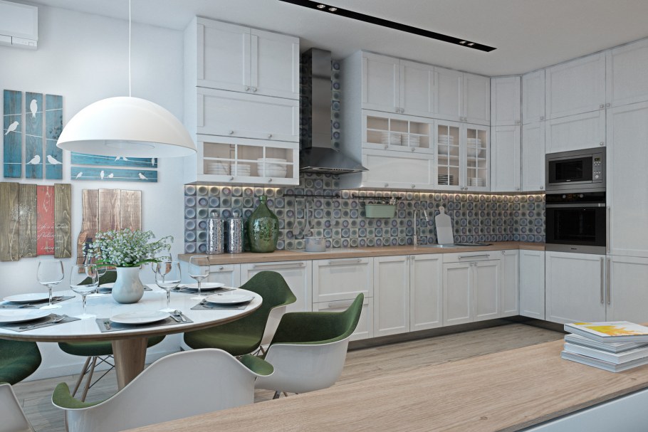 Цветная плитка для кухни на фартук