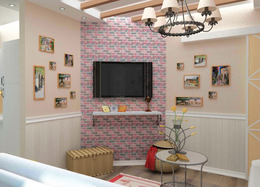 Декоративный кирпич в интерьере Прованс