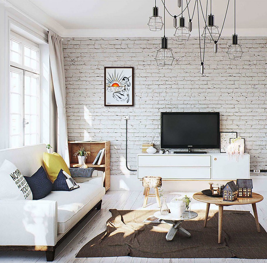 Декор белый кирпич