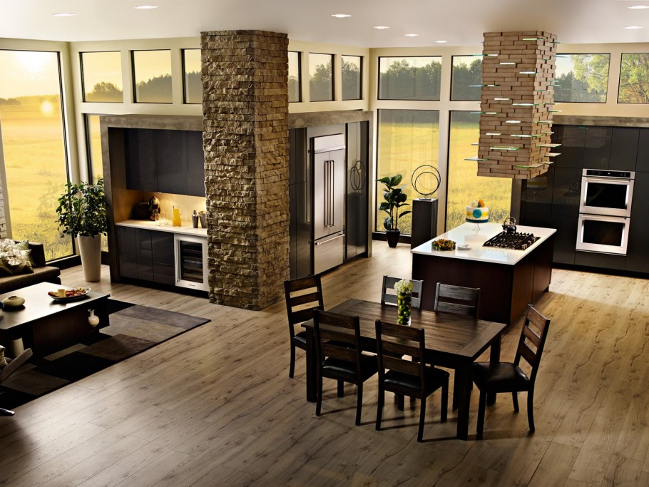 Кухня гостиная с кладовой