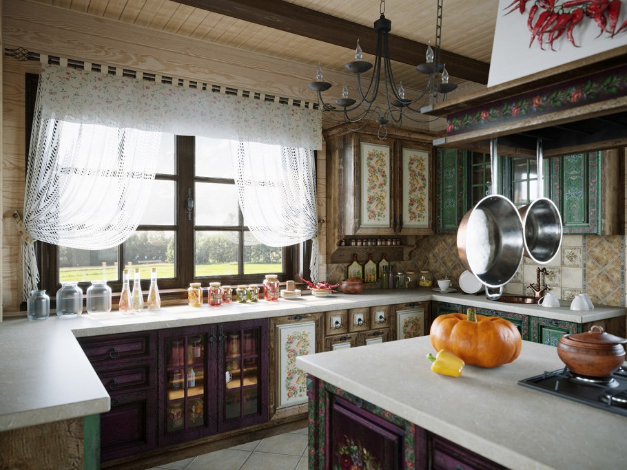 Деревянные кухни под старину