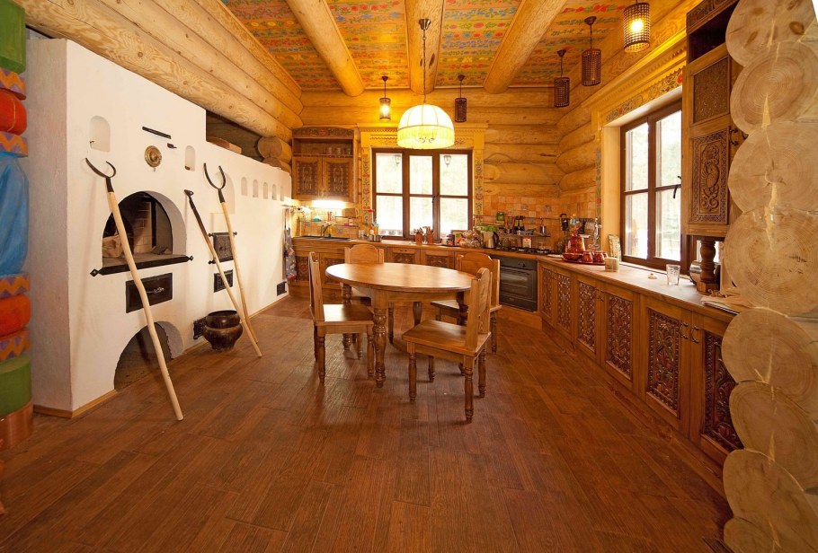 Резная кухня в русском стиле