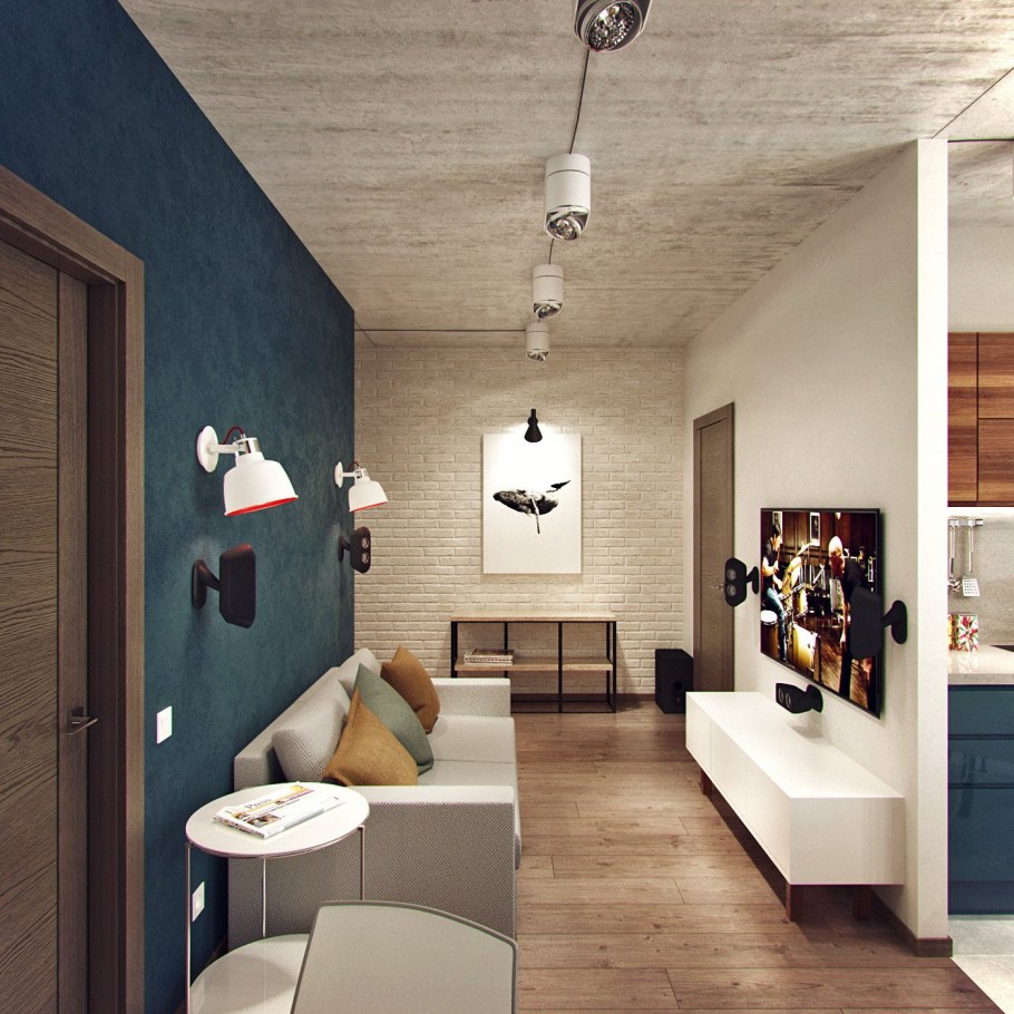 Студия 24 кв м в стиле лофт