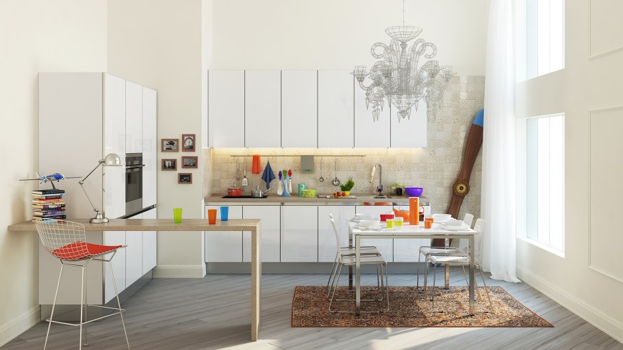 Кухни под дерево в стиле Кантри