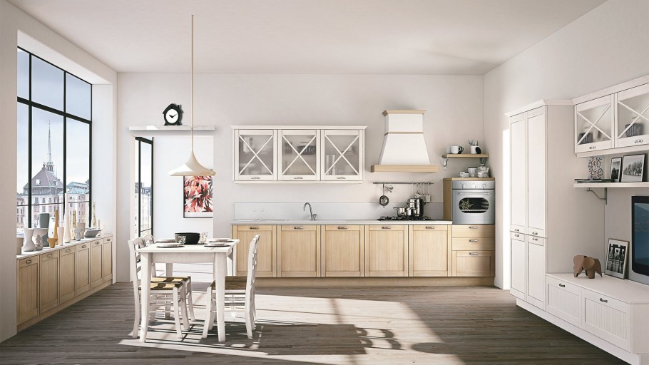 Сканди кухня серая