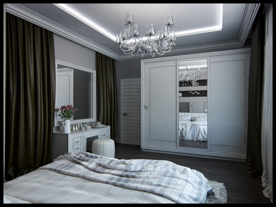 Спальня Неоклассика темный пол