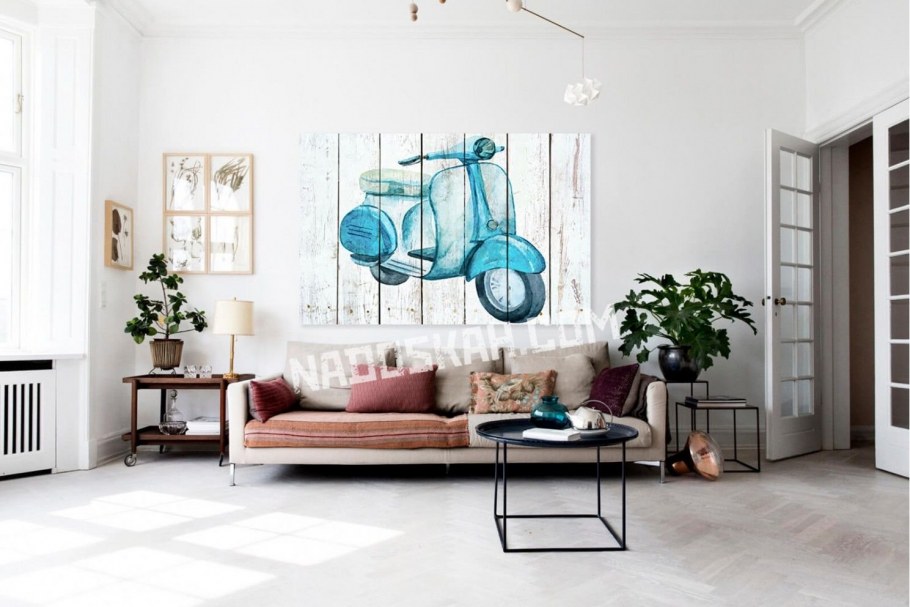 Коллаж гостиной в скандинавском стиле