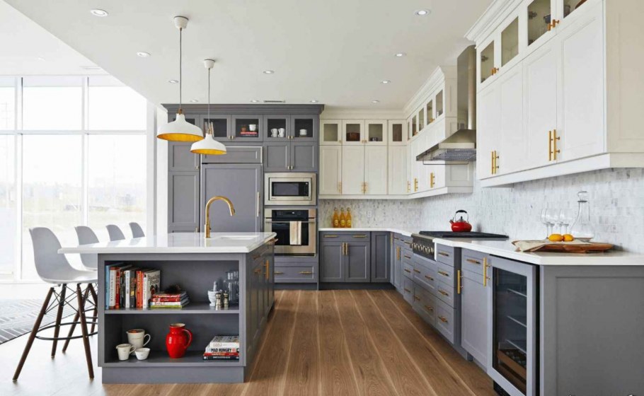 Красивые серые кухни