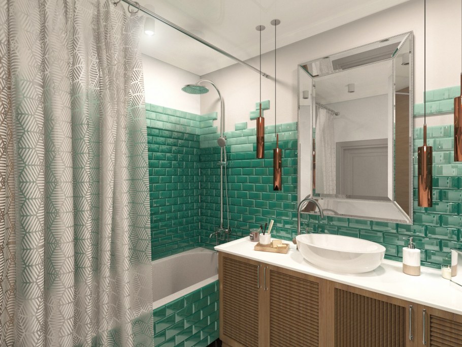 Ванна в изумрудном цвете