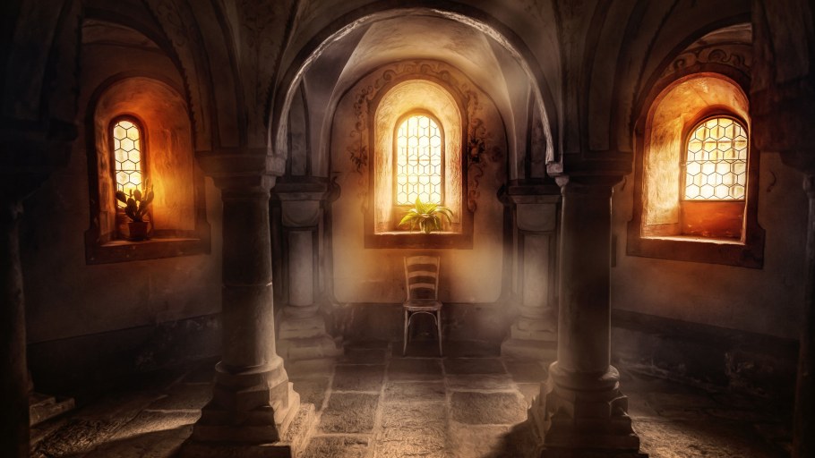 Окно в старинном замке