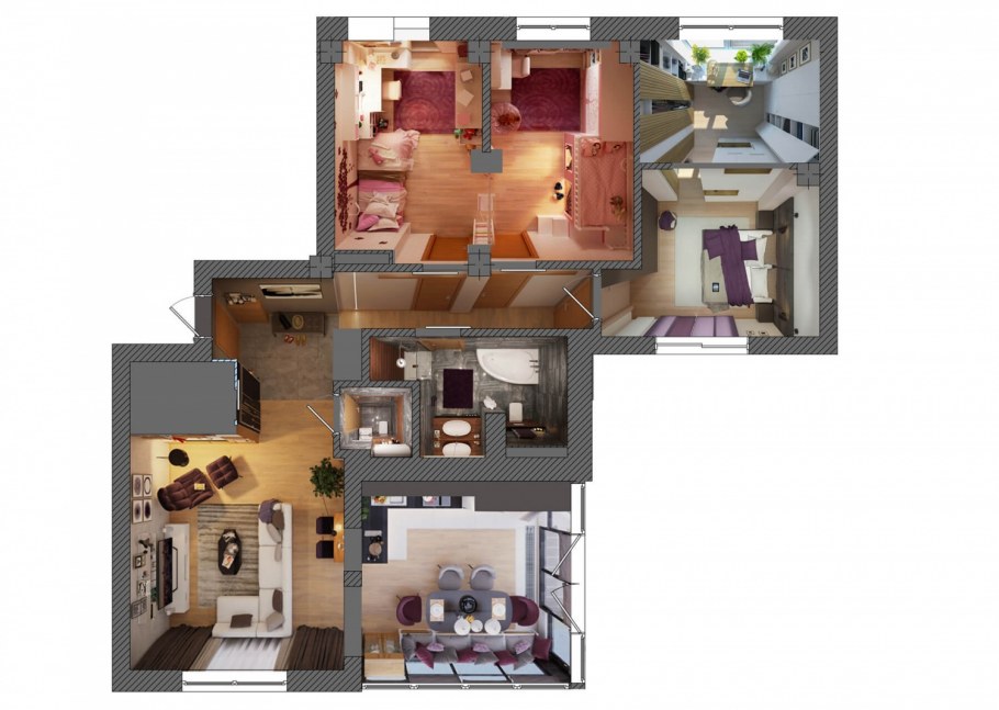 План квартиры вид сверху