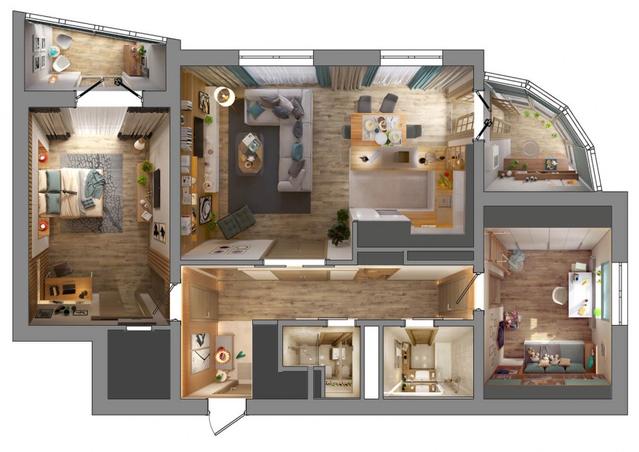 Однокомнатная квартира планировк