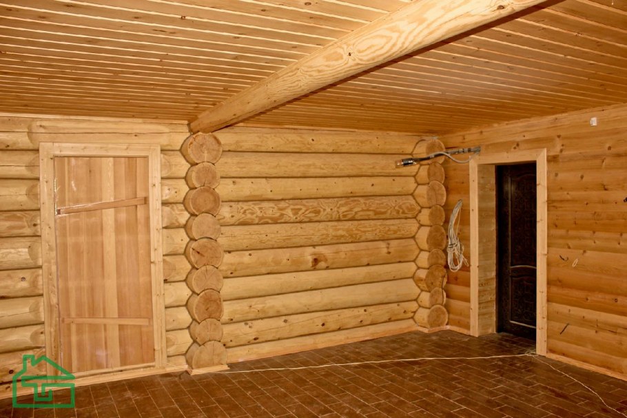 Имитация бревна в интерьере