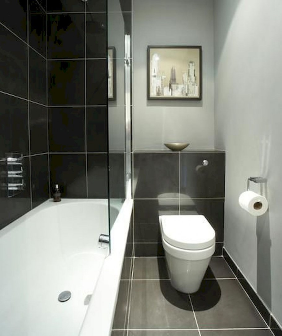 Черно-белая ванная комната в хрущевке