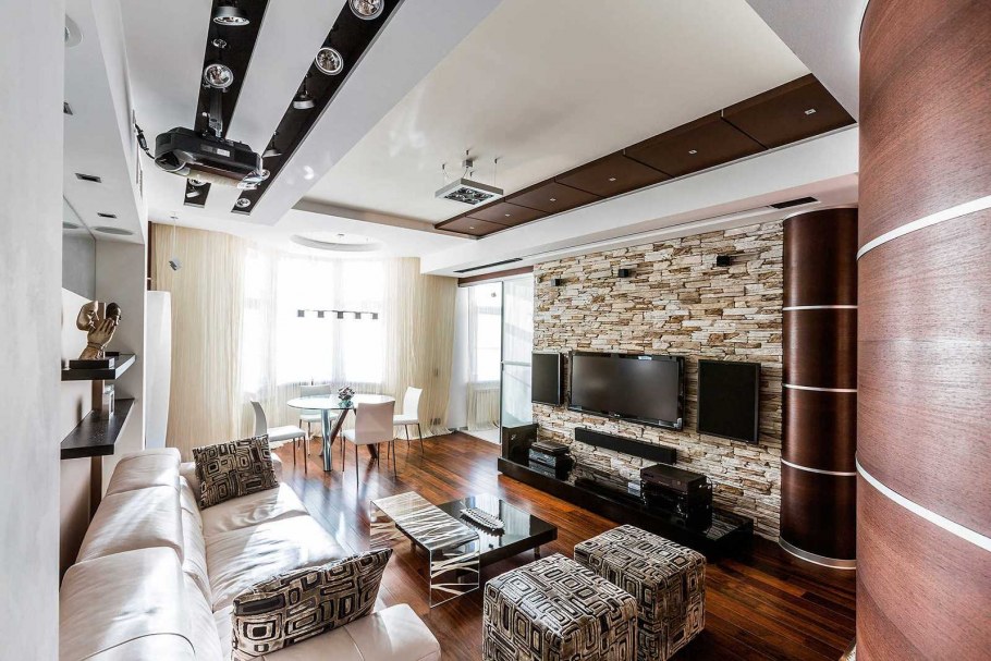 Гипсовая плитка Монтебелло в интерьере