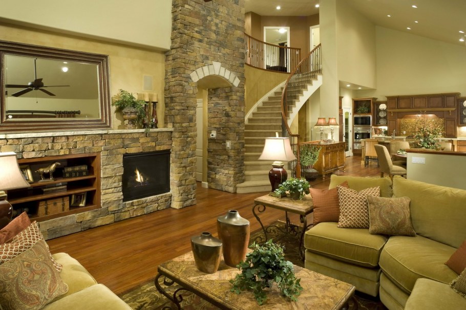 Гостиная с камином