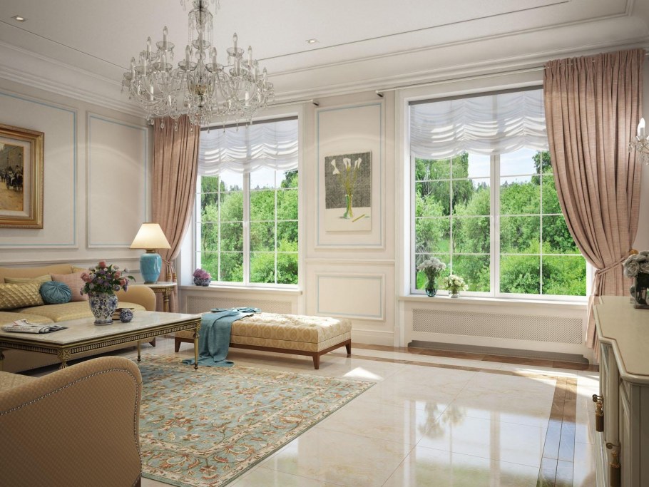 Кухня гостиная в светлых тонах