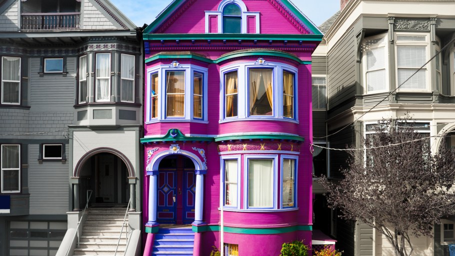 Розово голубой домик