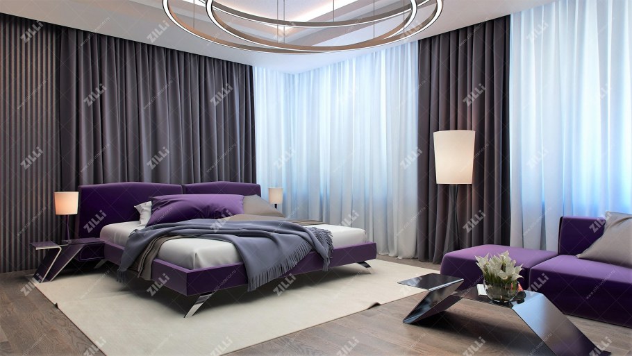 Гостиная в фиолетовых тонах